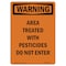Signmission Safety Sign, OSHA WARNING, 14" Height, Area Treated With Pesticides Do, Portrait OS-WS-D-1014-V-12971 - alternate 1